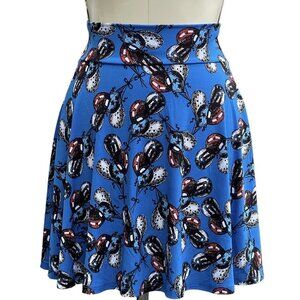 LulaRoe Patriotic Balloons Stars & Stripes Girl's Skirt Size 8 Skater A-Line EUC